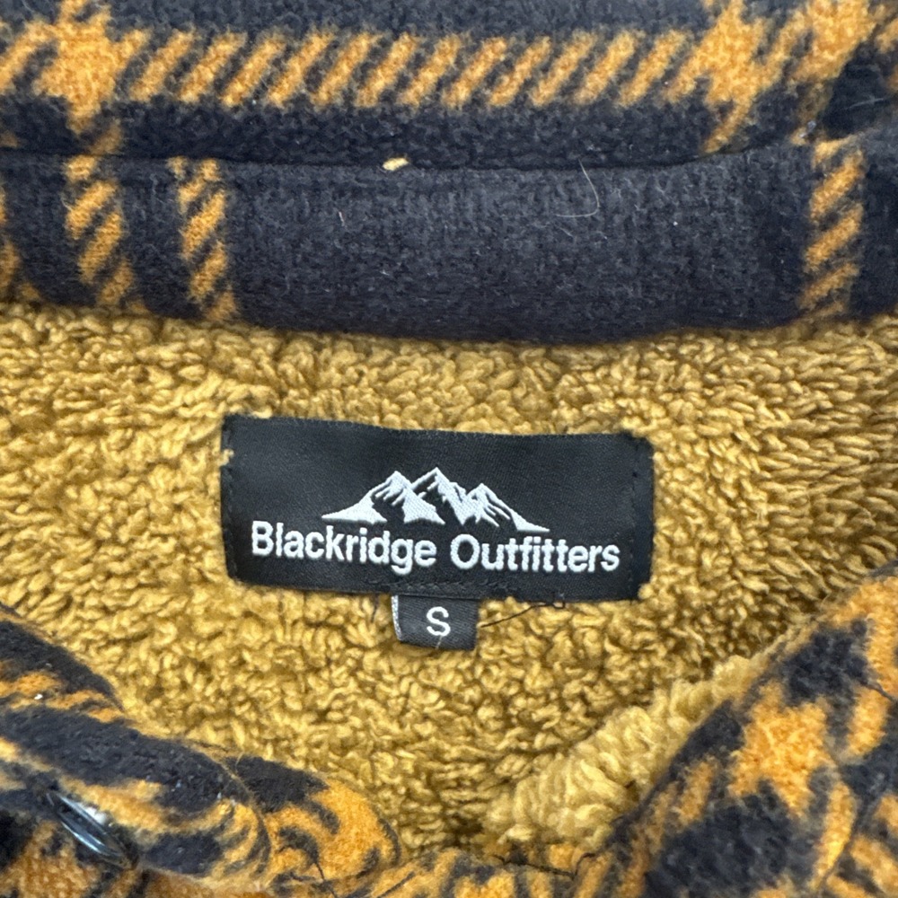 Blackridge Outfitters Mens Small Orange Plaid Fleece Lined Flannel‎ EUC - Picture 3 of 8